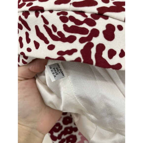 VTG PEGGY JENNINGS White, Pink & Red Animal Print Jacket & A-line Skirt Suit Set - Picture 7 of 10